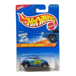 Hot Wheels 1996 Mod Bod Series‎ 3/4 #398 VW Bug Blue w/ Chrome 7 Spoke Wheels